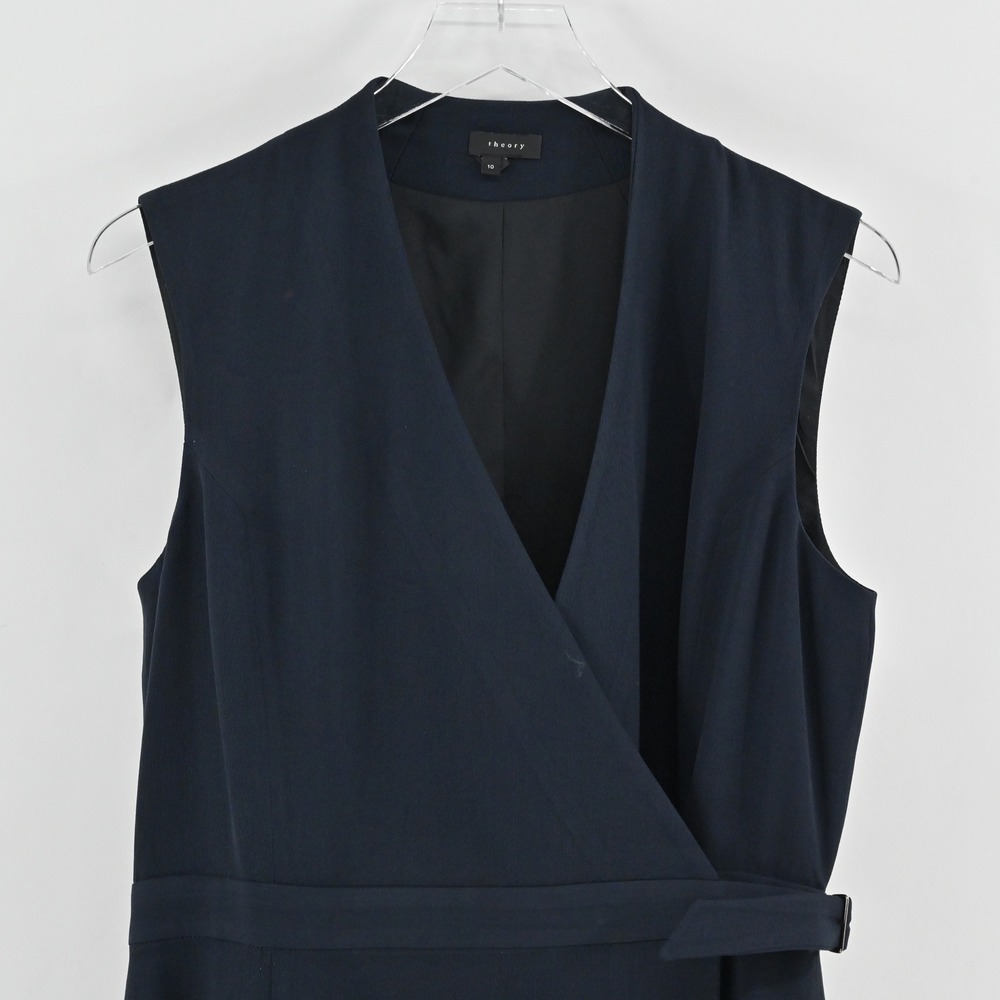 Theory Navy Sleeveless Wrap Dress - Picture 10 of 14